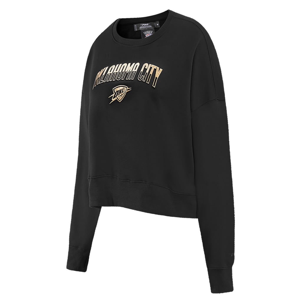  Oklahoma City Thunder Pro Standard Women's Glam Cropped Pullover Sweatshirt - Black
