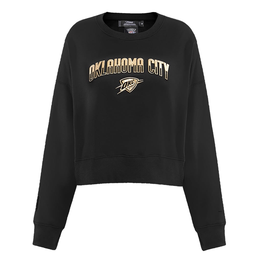  Oklahoma City Thunder Pro Standard Women's Glam Cropped Pullover Sweatshirt - Black