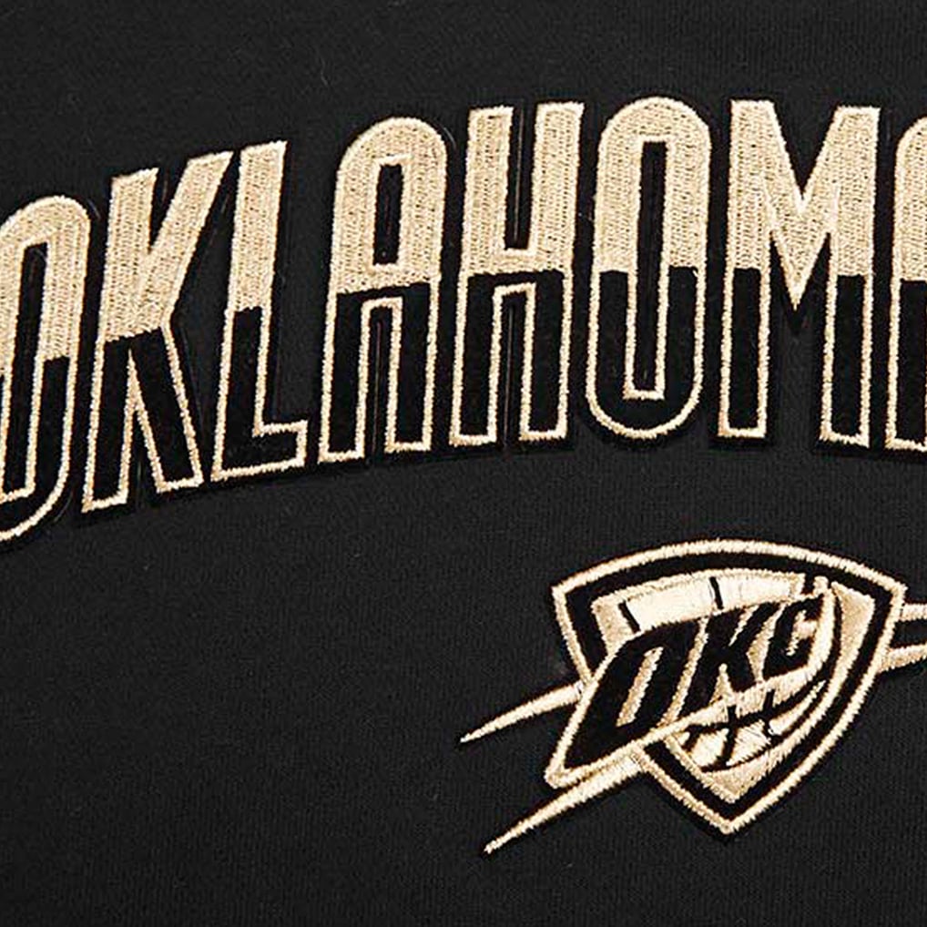  Oklahoma City Thunder Pro Standard Women's Glam Cropped Pullover Sweatshirt - Black