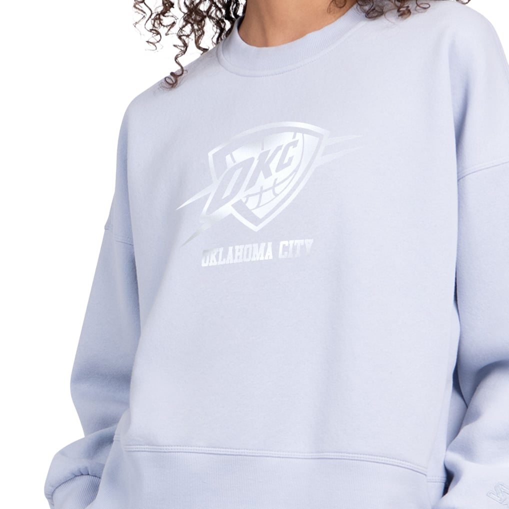  Oklahoma City Thunder Starter Women's Pastel Boxy Sweatshirt - Light Blue