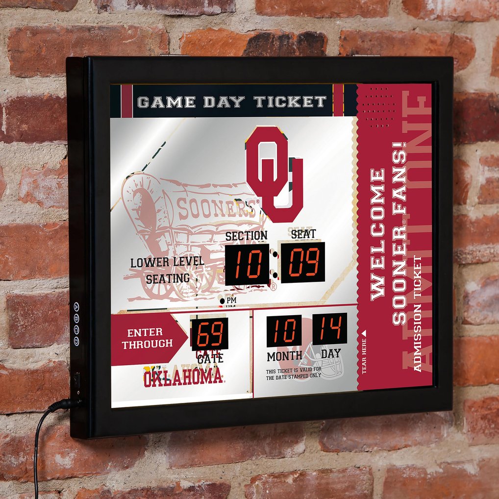  Oklahoma Sooners 15" x 19" Bluetooth Scoreboard Wall Clock