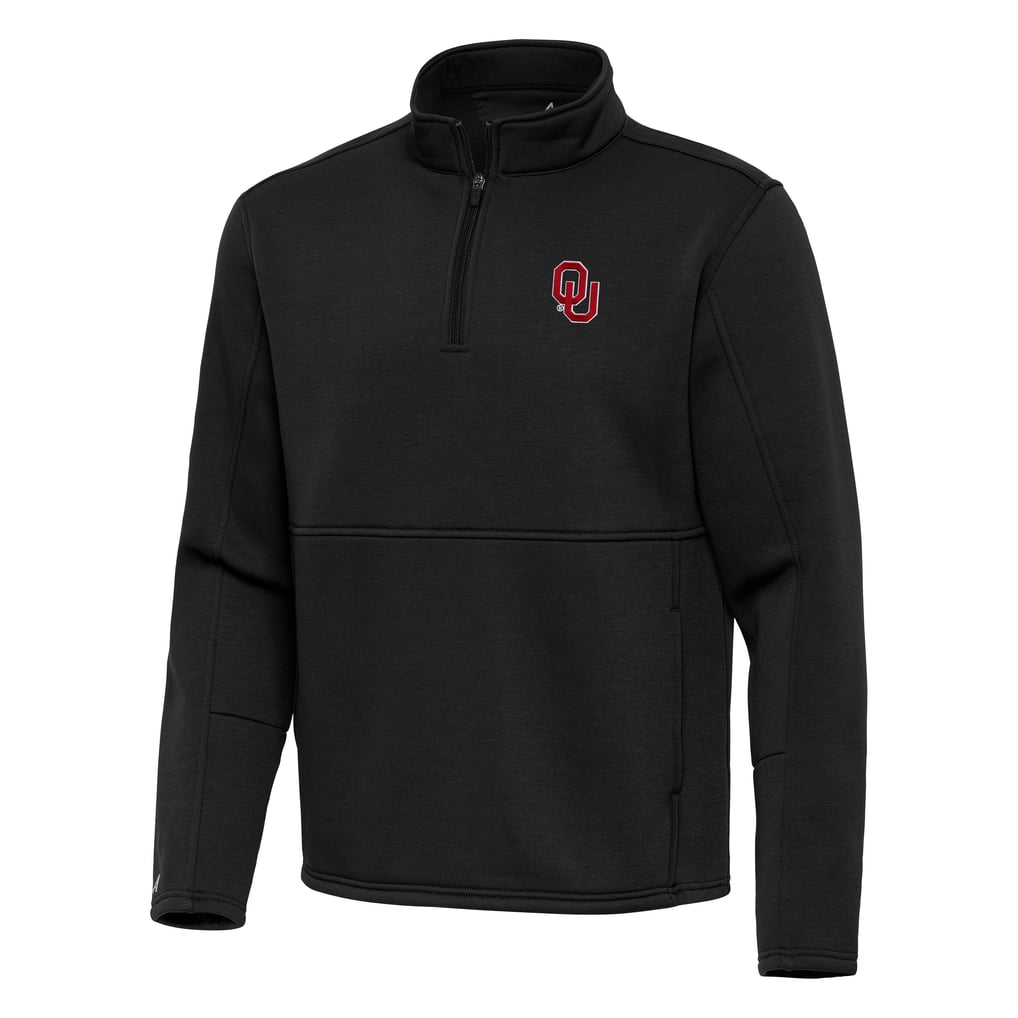 Oklahoma Sooners Antigua Twist Quarter-Zip Pullover Jacket - Black
