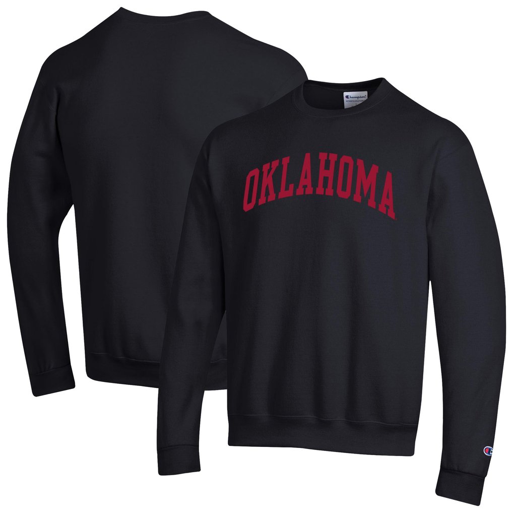  Oklahoma Sooners Champion Basic Arch Fleece Pullover Sweatshirt - Black