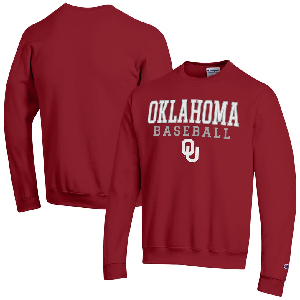  Oklahoma Sooners Champion Baseball Stack Powerblend Pullover Sweatshirt - Crimson