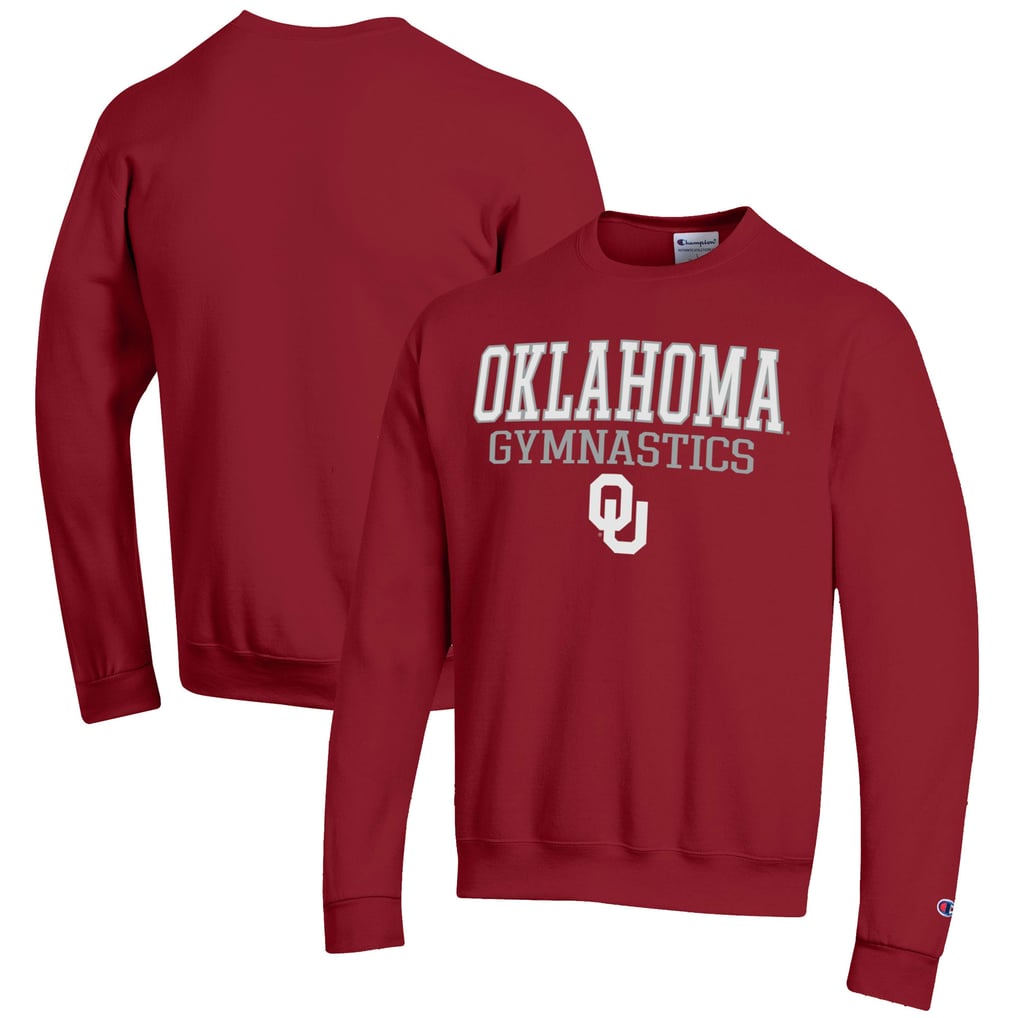  Oklahoma Sooners Champion Gymnastics Stack Powerblend Pullover Sweatshirt - Crimson