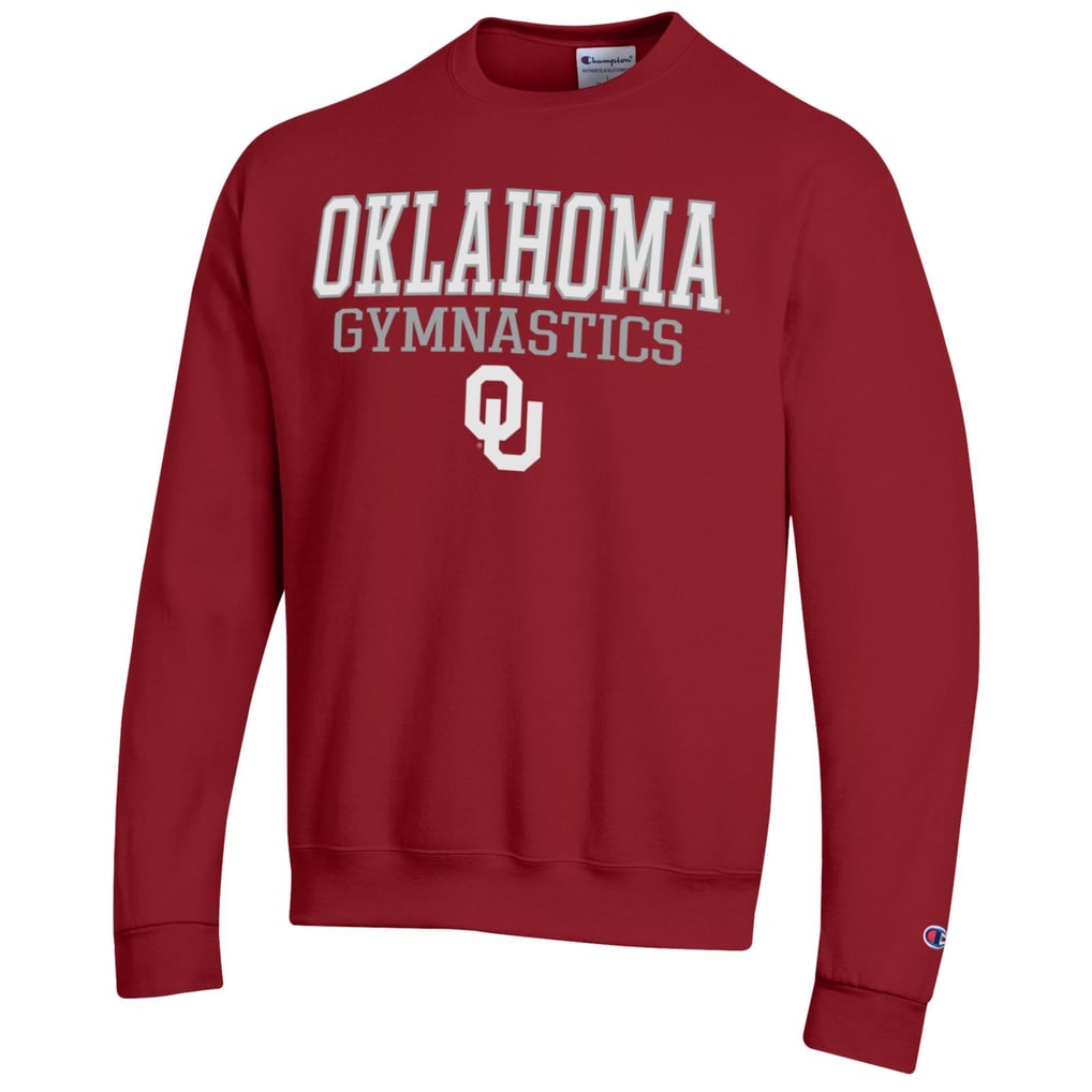  Oklahoma Sooners Champion Gymnastics Stack Powerblend Pullover Sweatshirt - Crimson