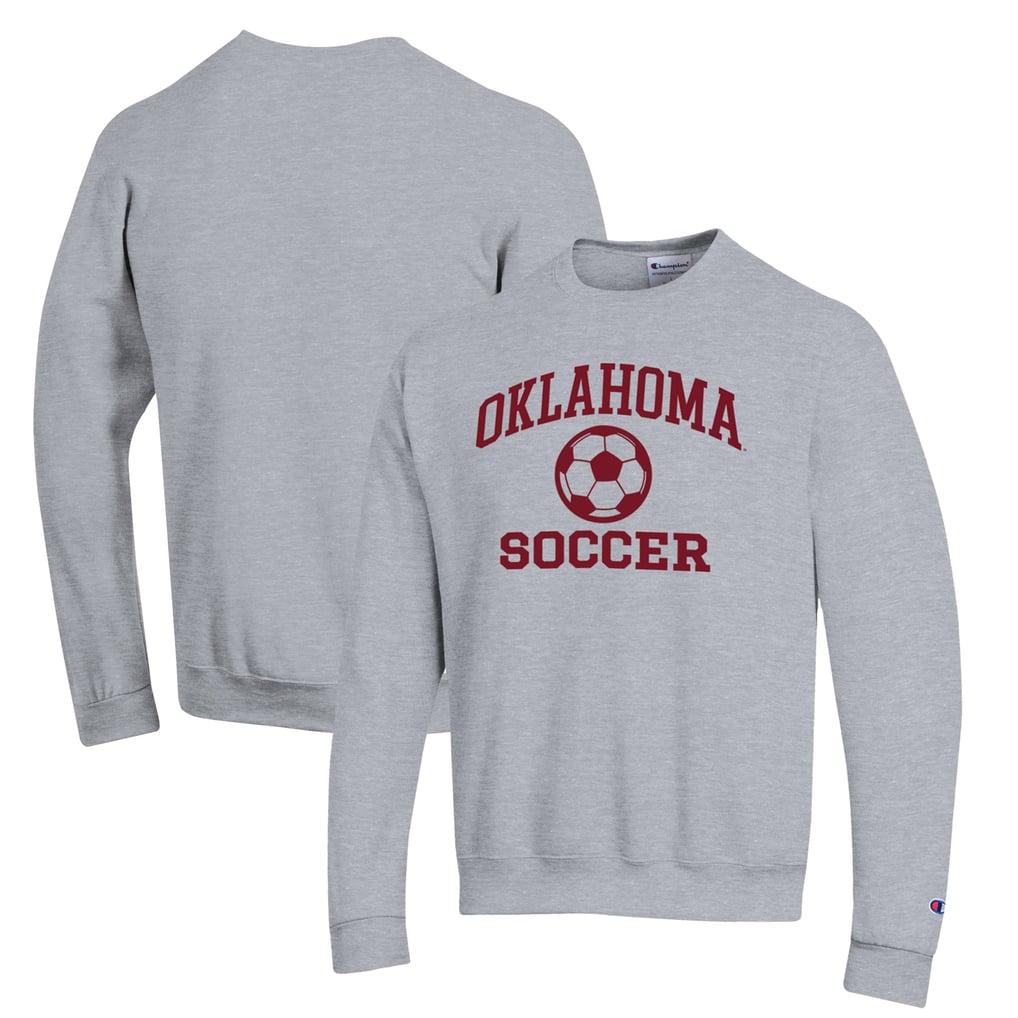 Oklahoma Sooners Champion Soccer Icon Powerblend Pullover Sweatshirt - Gray
