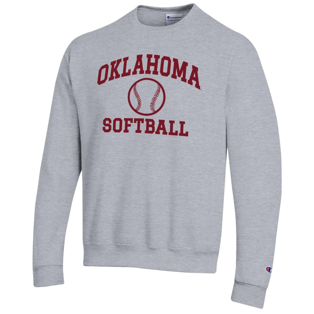 Oklahoma Sooners Champion Softball Icon Crewneck Pullover Sweatshirt - Gray