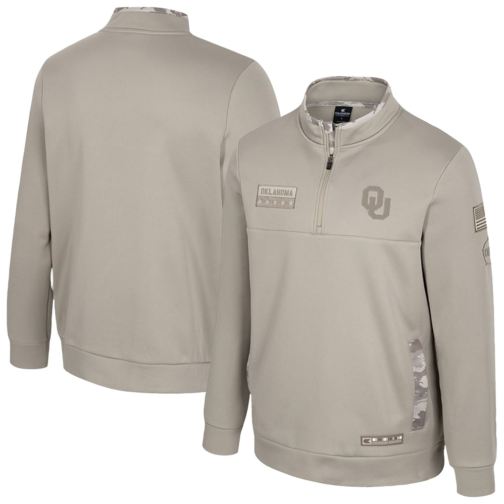 Oklahoma Sooners Colosseum Operation Hat Trick Battalion Quarter-Zip Pullover - Oatmeal