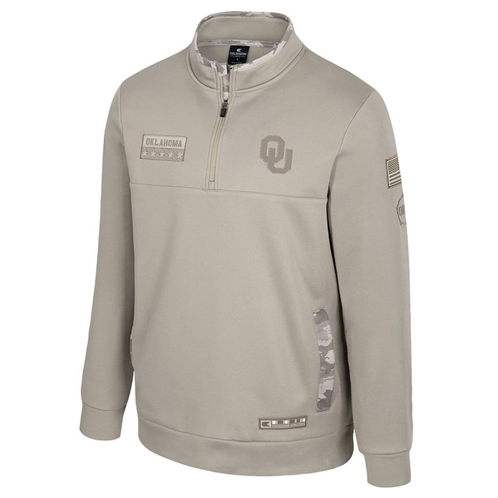 Oklahoma Sooners Colosseum Operation Hat Trick Battalion Quarter-Zip Pullover - Oatmeal
