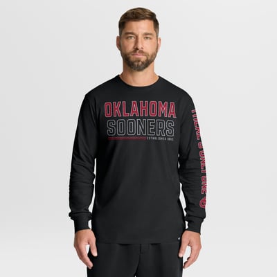Oklahoma Sooners Fanatics Quad Fuel The Fire Long Sleeve T-Shirt - Black