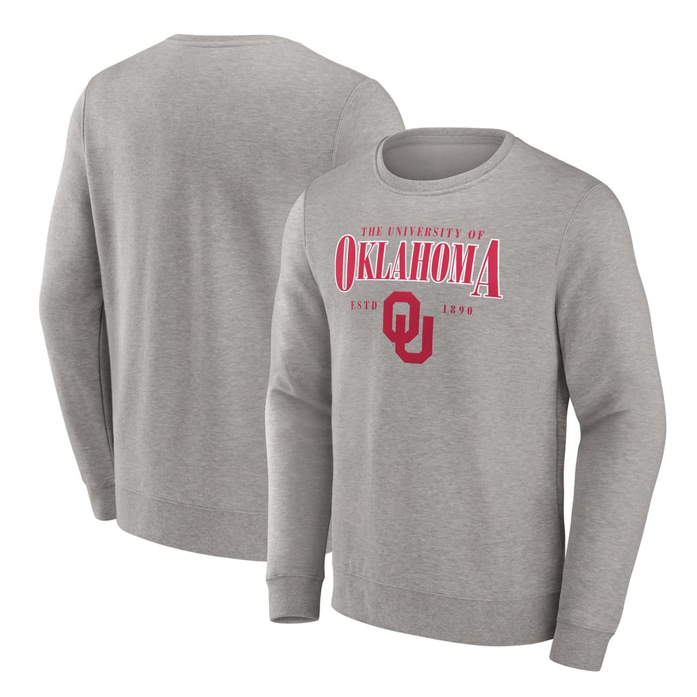 Oklahoma Sooners Fanatics True Classics Act Fast Fleece Pullover Sweatshirt - Gray