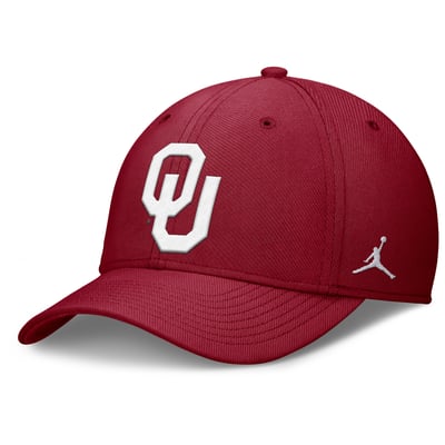 Oklahoma Sooners Jordan Brand Rise SwooshFlex Dri-FIT Hat - Crimson