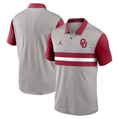 Oklahoma Sooners Jordan Brand Vapor Dri-FIT Polo - Gray/Crimson