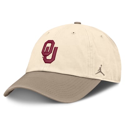 Oklahoma Sooners Jordan Brand Two-Tone Club Adjustable Hat - Natural/Khaki
