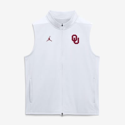 Oklahoma Sooners Jordan Brand Primetime Victory Therma-FIT Full-Zip Vest - White