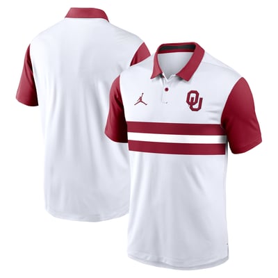 Oklahoma Sooners Jordan Brand Primetime Campus Pattern Vapor Dri-FIT Polo - White/Crimson