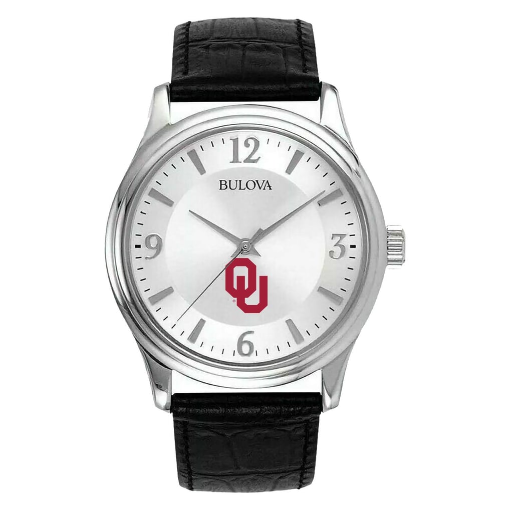Oklahoma Sooners Leather Watch - Silver