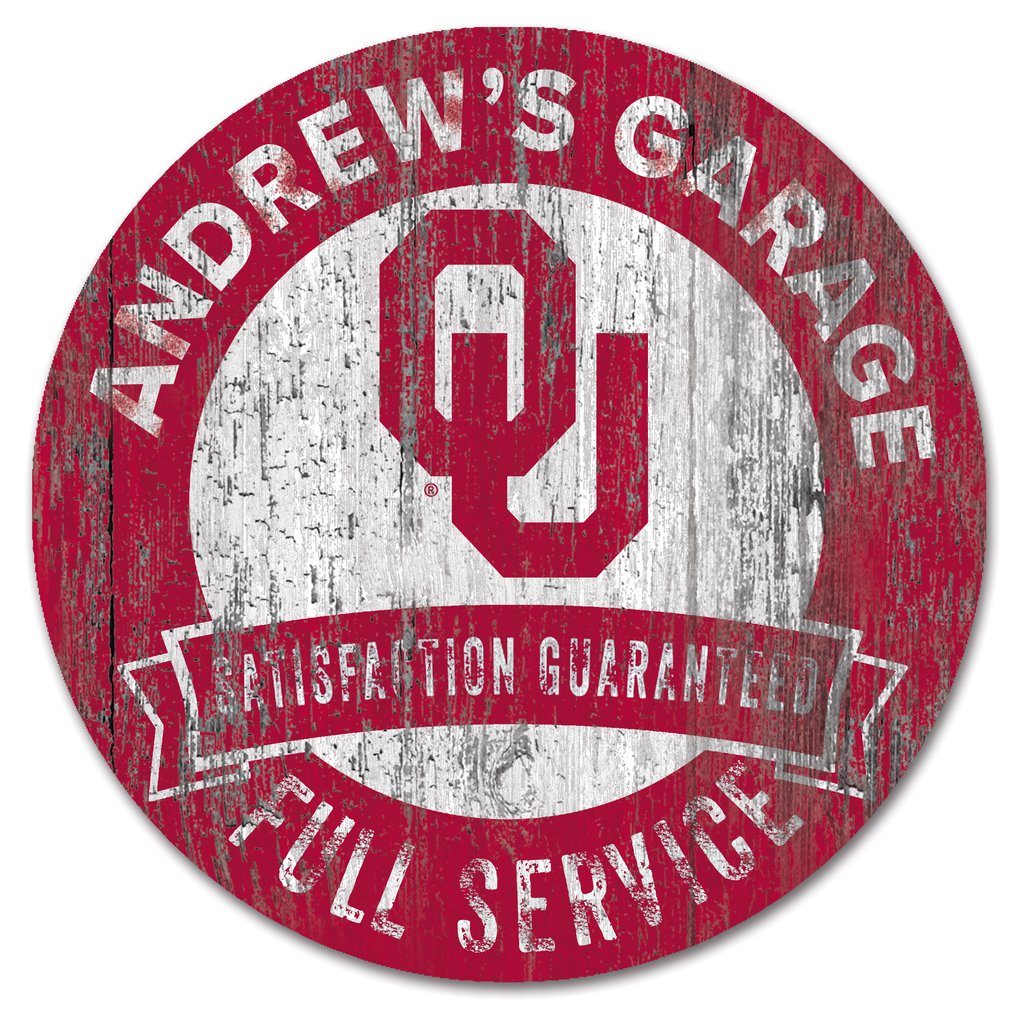 Oklahoma Sooners 16" Customizable Garage Circle