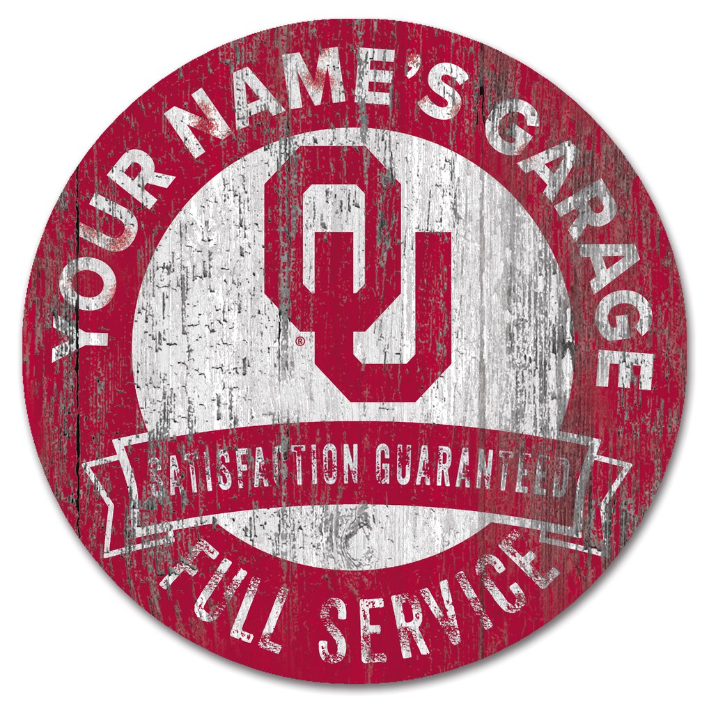 Oklahoma Sooners 16" Customizable Garage Circle