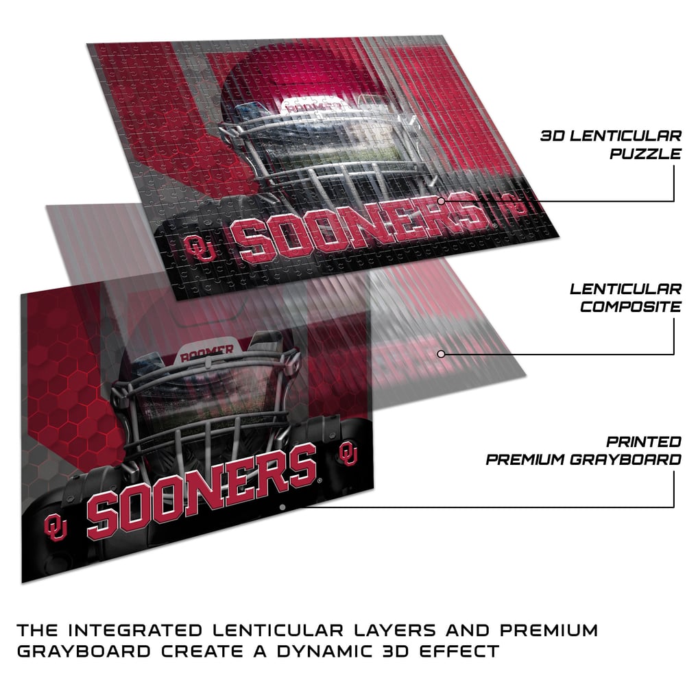 Oklahoma Sooners 18" x 24" 3D Lenticular Facemask Puzzle