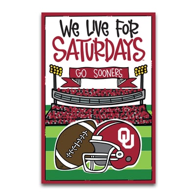 Oklahoma Sooners We Live For Saturdays 12" x 18" Garden Flag