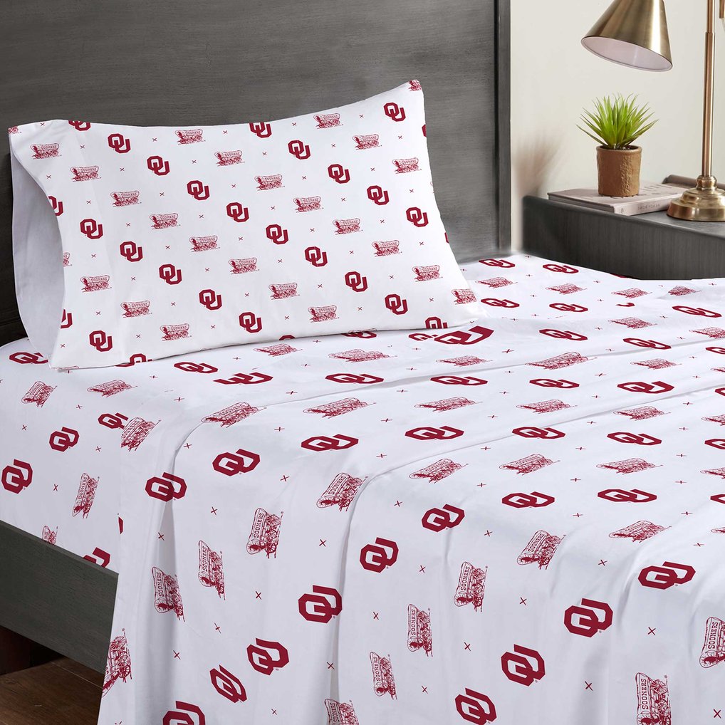 Oklahoma Sooners Pegasus Three-Piece Twin Sheet Set