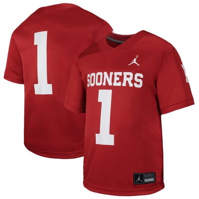 #1 Oklahoma Sooners Jordan Brand Toddler Untouchable Replica Game Jersey - Crimson