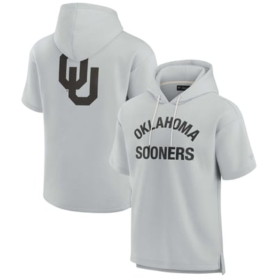 Oklahoma Sooners Fanatics Unisex Elements Super Soft Fleece Short Sleeve Pullover Hoodie - Gray