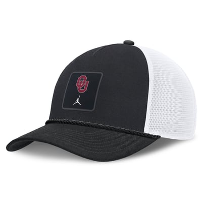 Oklahoma Sooners Jordan Brand Unisex 2026 On-Field Gameday Rope Trucker Adjustable Hat - Black
