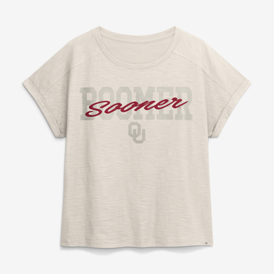 Oklahoma Sooners Fanatics Women's Hometown Premium Oversized ​Boxy T-Shirt - Natural