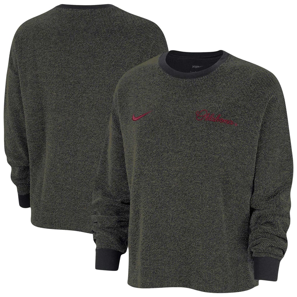  Oklahoma Sooners Nike Women's Yoga Script Pullover Sweatshirt - Black