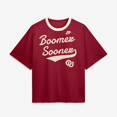 Oklahoma Sooners Nike Women's Legacy Fight Song Boxy T-Shirt - Crimson
