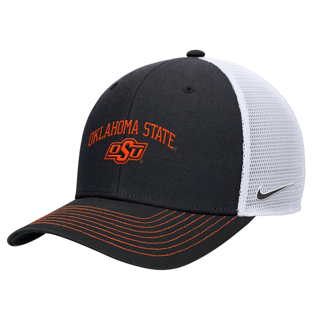 Oklahoma State Cowboys Nike Rise Adjustable Trucker Hat - Black