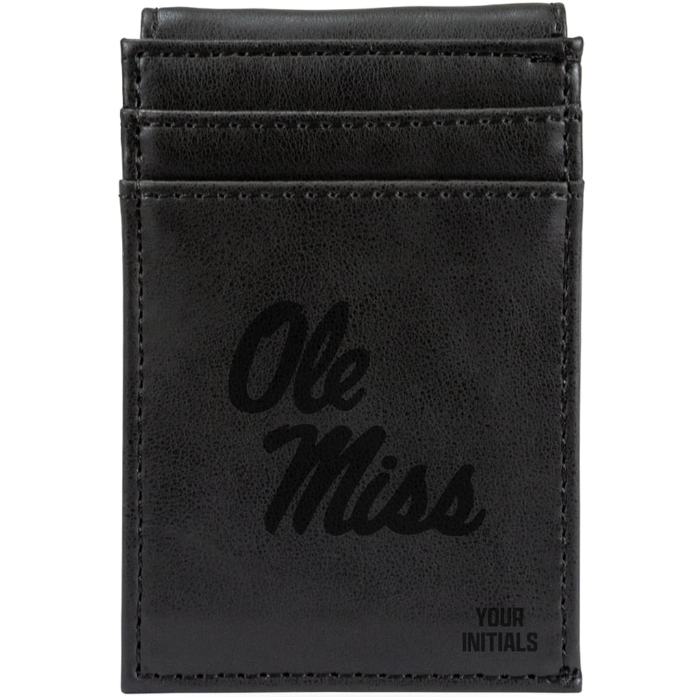 Ole Miss Rebels Personalized Front Pocket Wallet - Black