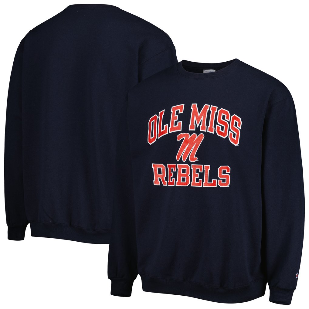 Ole Miss Rebels Champion High Motor Pullover Sweatshirt - Navy