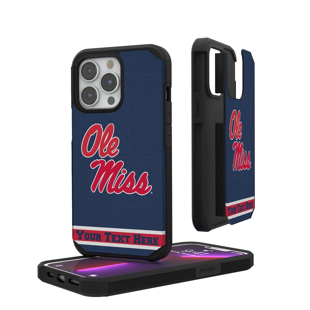 Ole Miss Rebels iPhone Stripe Personalized Rugged Case