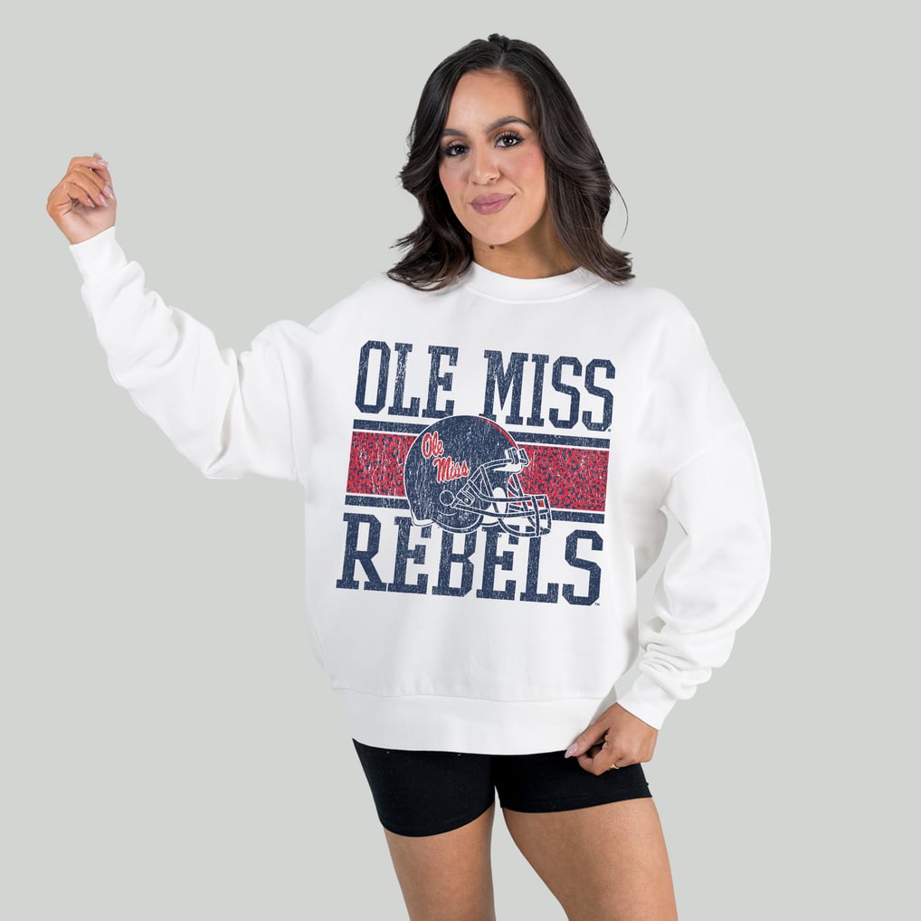 Ole Miss Rebels Gameday Couture Women's Fair Catch Pullover Sweatshirt - White