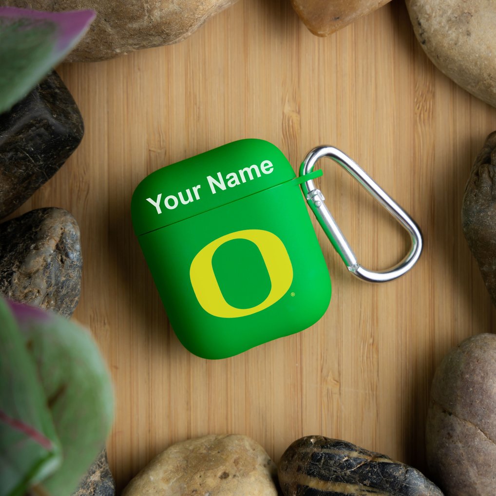 Oregon Ducks Personalized AirPods Case Cover - Forest Green