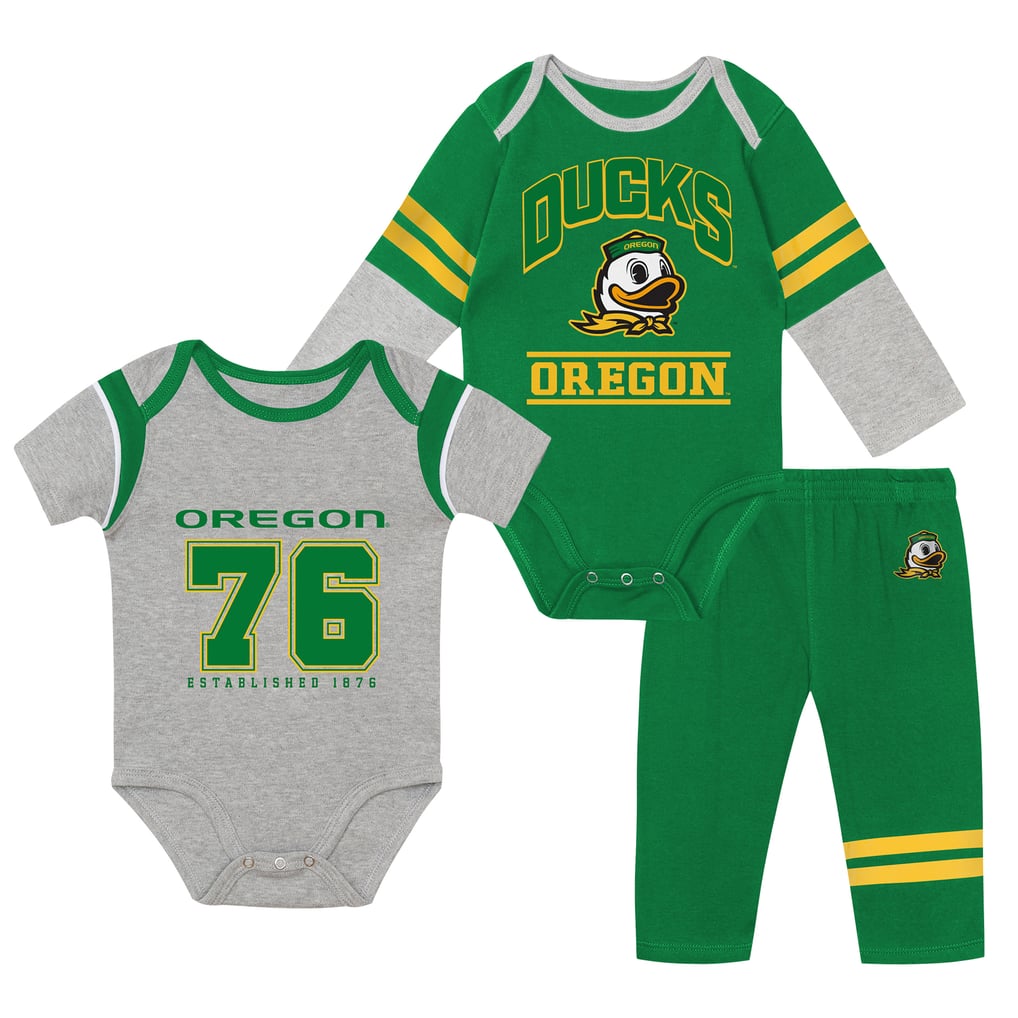 Oregon Ducks Outerstuff Infant Double Up Three-Piece Bodysuits & Pants Set