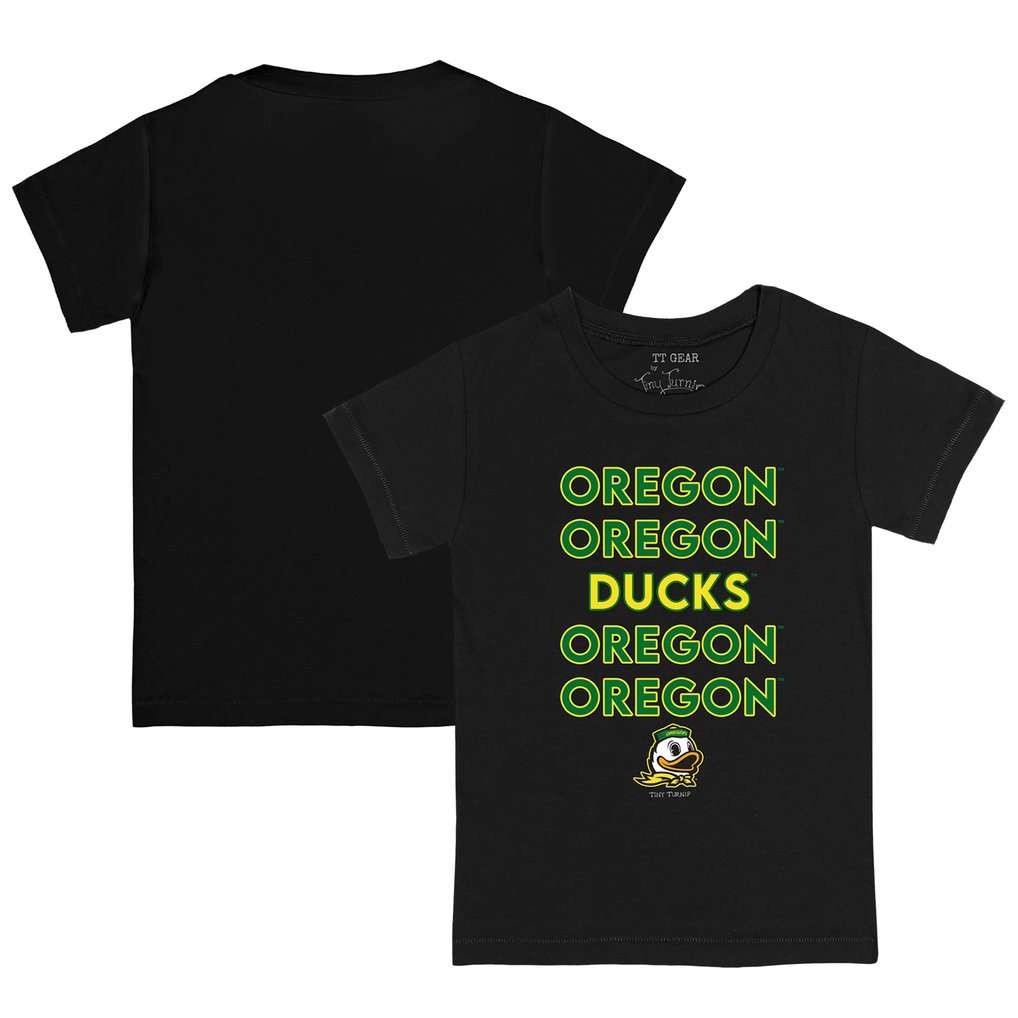 Oregon Ducks Tiny Turnip Infant Stacked T-Shirt - Black