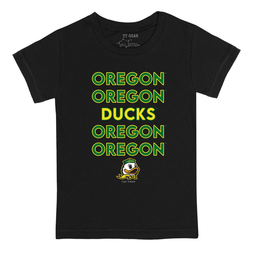 Oregon Ducks Tiny Turnip Infant Stacked T-Shirt - Black