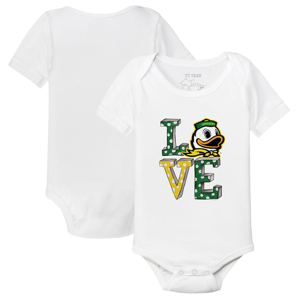 Oregon Ducks Tiny Turnip Infant Love   Bodysuit - White