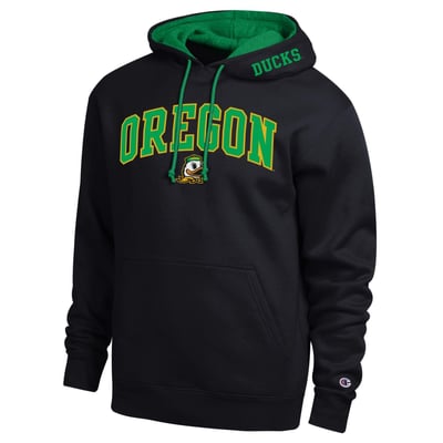  Oregon Ducks Champion Arch Tackle Twill Hoodie - Black