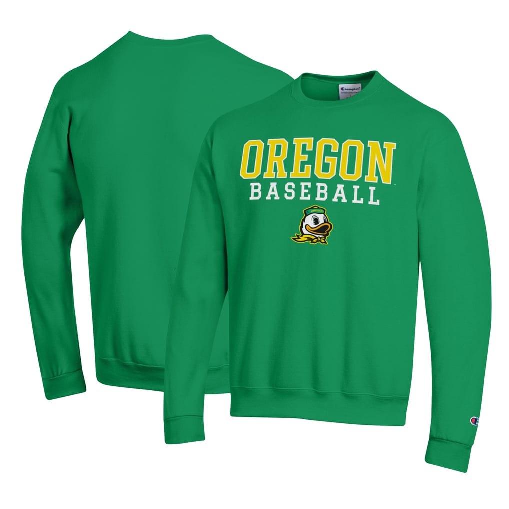 Oregon Ducks Champion Primary Team Logo Stack Logo Baseball Powerblend Pullover Sweatshirt - Green