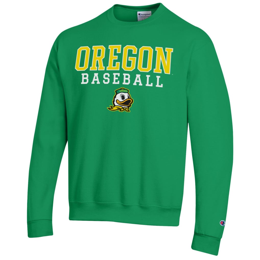 Oregon Ducks Champion Primary Team Logo Stack Logo Baseball Powerblend Pullover Sweatshirt - Green