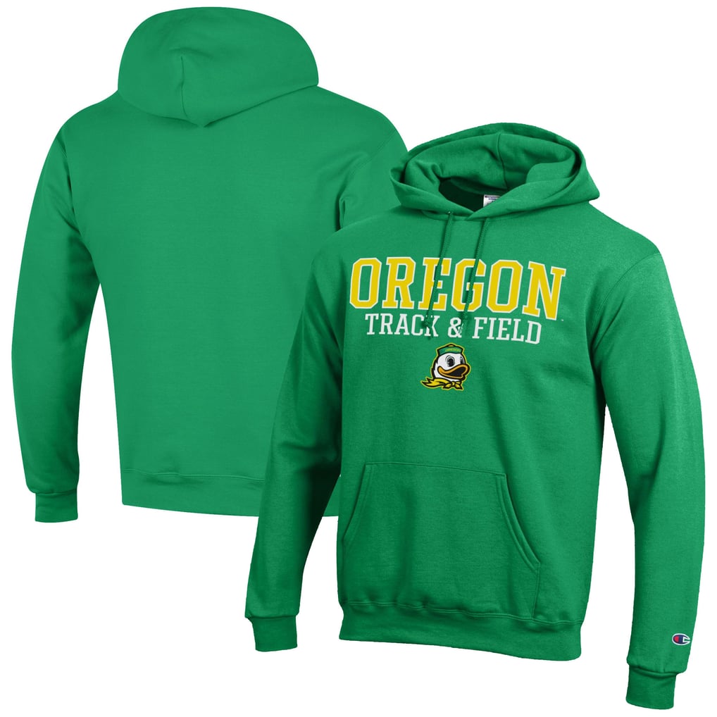  Oregon Ducks Champion Track & Field Stack Powerblend Pullover Hoodie - Green