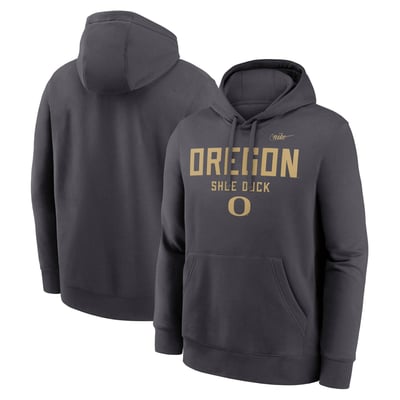 Oregon Ducks Nike Shoe Duck Club Fleece Hoodie - Anthracite