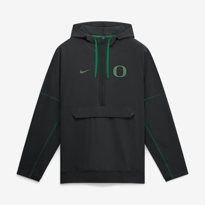 Oregon Ducks Nike 2026 Sideline Anorak Half-Zip Hooded Jacket - Black