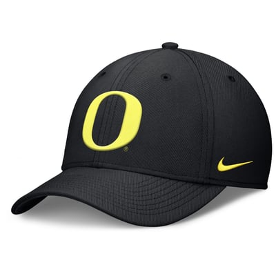 Oregon Ducks Nike Rise SwooshFlex Dri-FIT Hat - Black